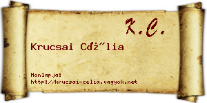 Krucsai Célia névjegykártya